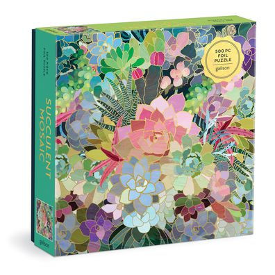 Succulent Mosaic 500 Piece Foil Puzzle - Galison Mudpuppy 9780735375345