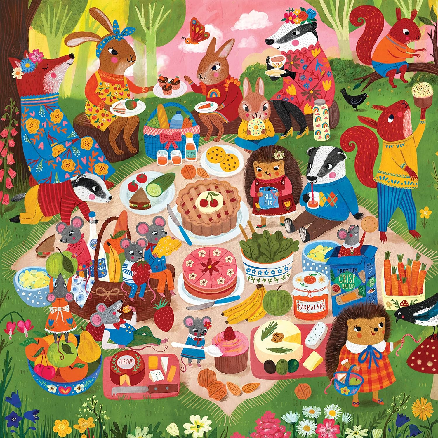 Woodland Picnic 500 Piece Family Jigsaw Puzzle by Miriam. Jenny 9780735376298_2