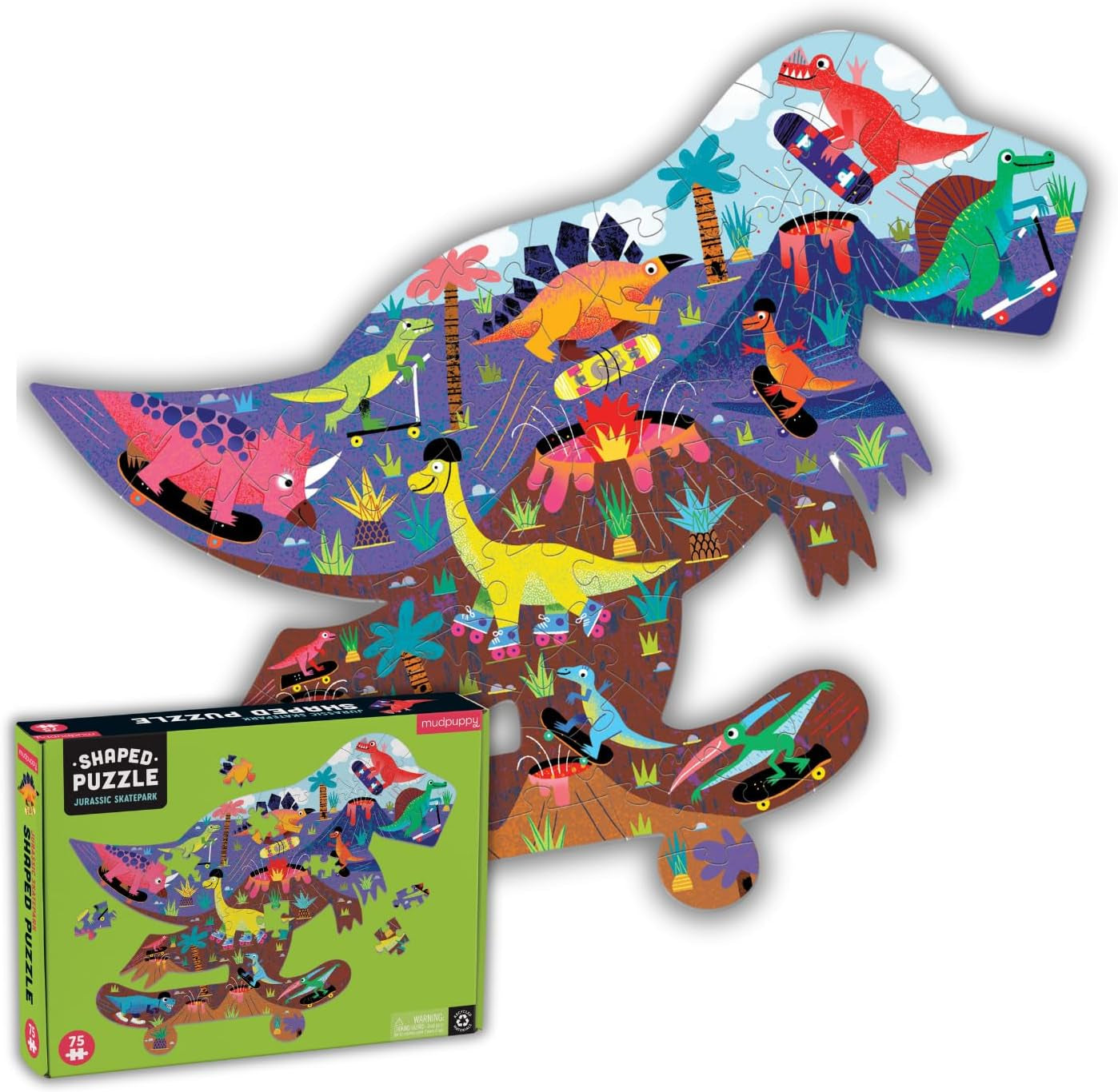 Jurrasic Skatepark 75 Piece Shaped Scene Puzzle - Hodgson. Rob 80 9780735376496_b5fe8b29-07f3-4a26-8c3c-f1bb9216ef9b