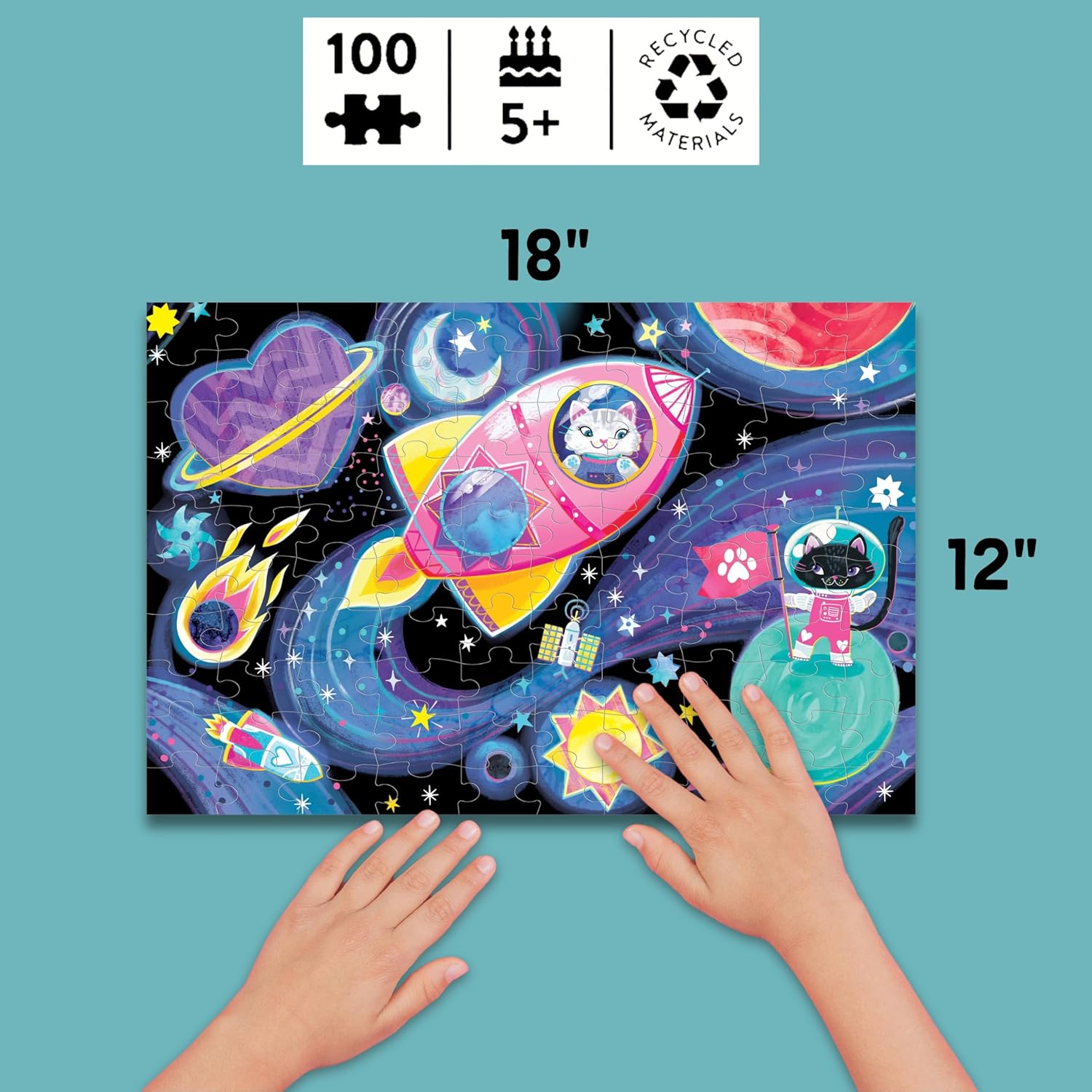 Cosmic Dreams 100 Piece Glow In The Dark Puzzle - Wood. Katie 80 9780735376526_1_e7752b7a-23f3-45f3-a141-c32fff3a34be