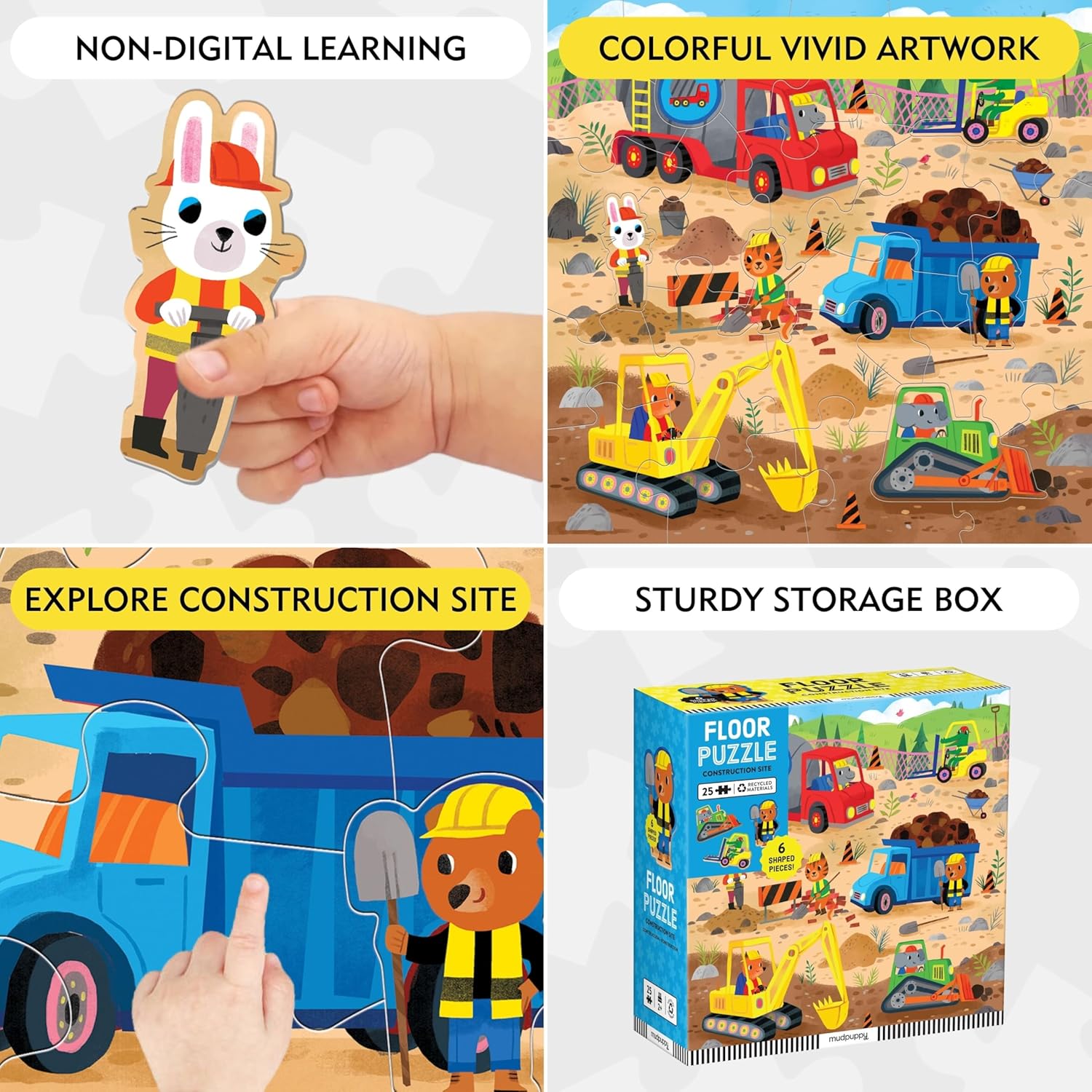 Construction Site 25 Piece Floor Puzzle W/ Shaped Pieces - Selbert. Kathryn 80 9780735376915_3