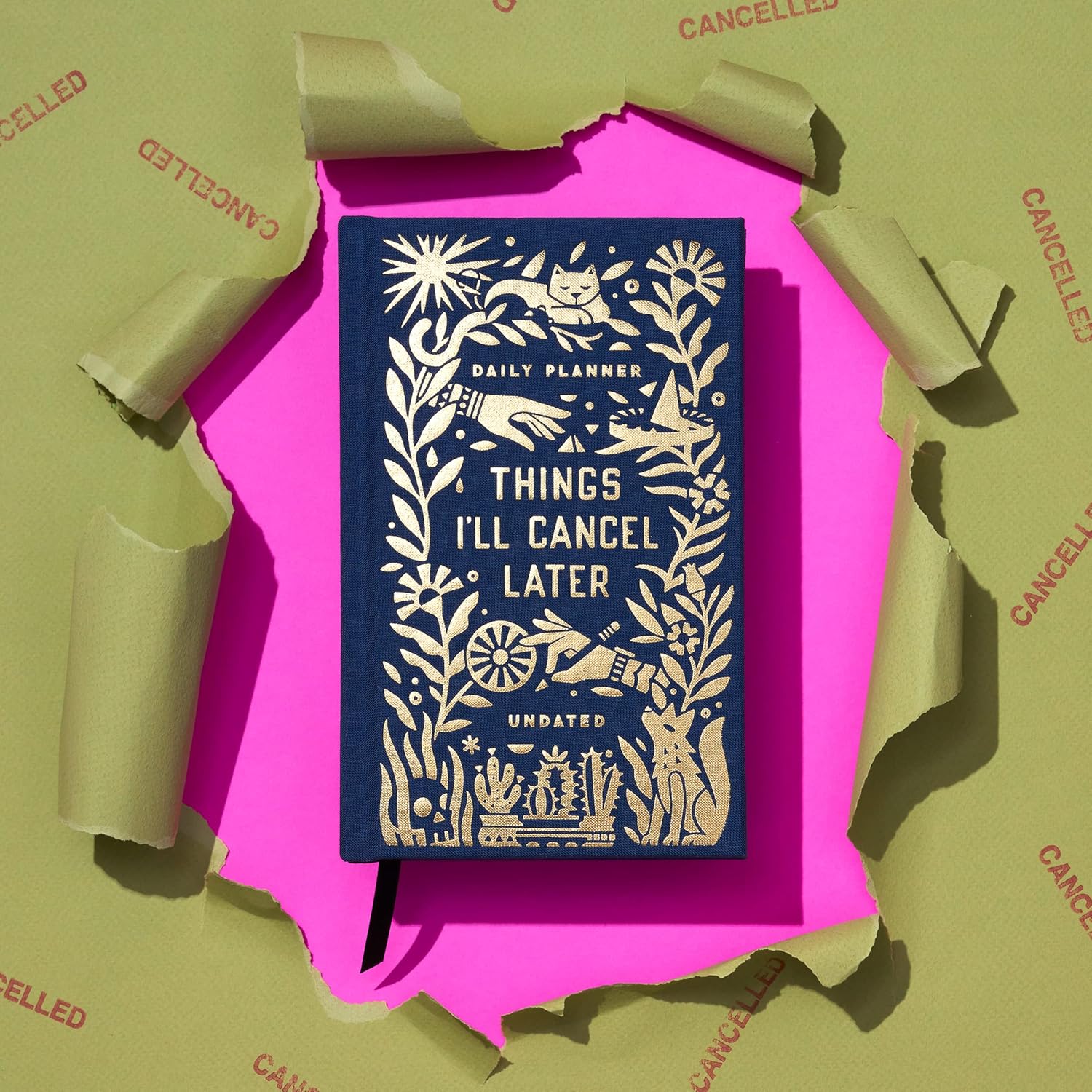 Things I'Ll Cancel Later Undated Mini Planner - Brass Monkey; Galison 9780735377127_3