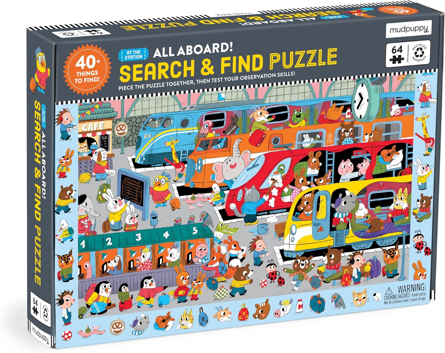 All Aboard! Train Station 64 Pc Search & Find Jigsaw Puzzle - Neradova. Maria 80 9780735377448_56ec4d98-fddd-4245-b587-2b4fd33ac64d