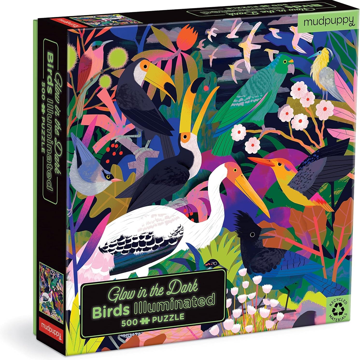 Birds Illuminated 500 Piece Glow In The Dark Jigsaw Puzzle by Durley. Natasha 9780735378711