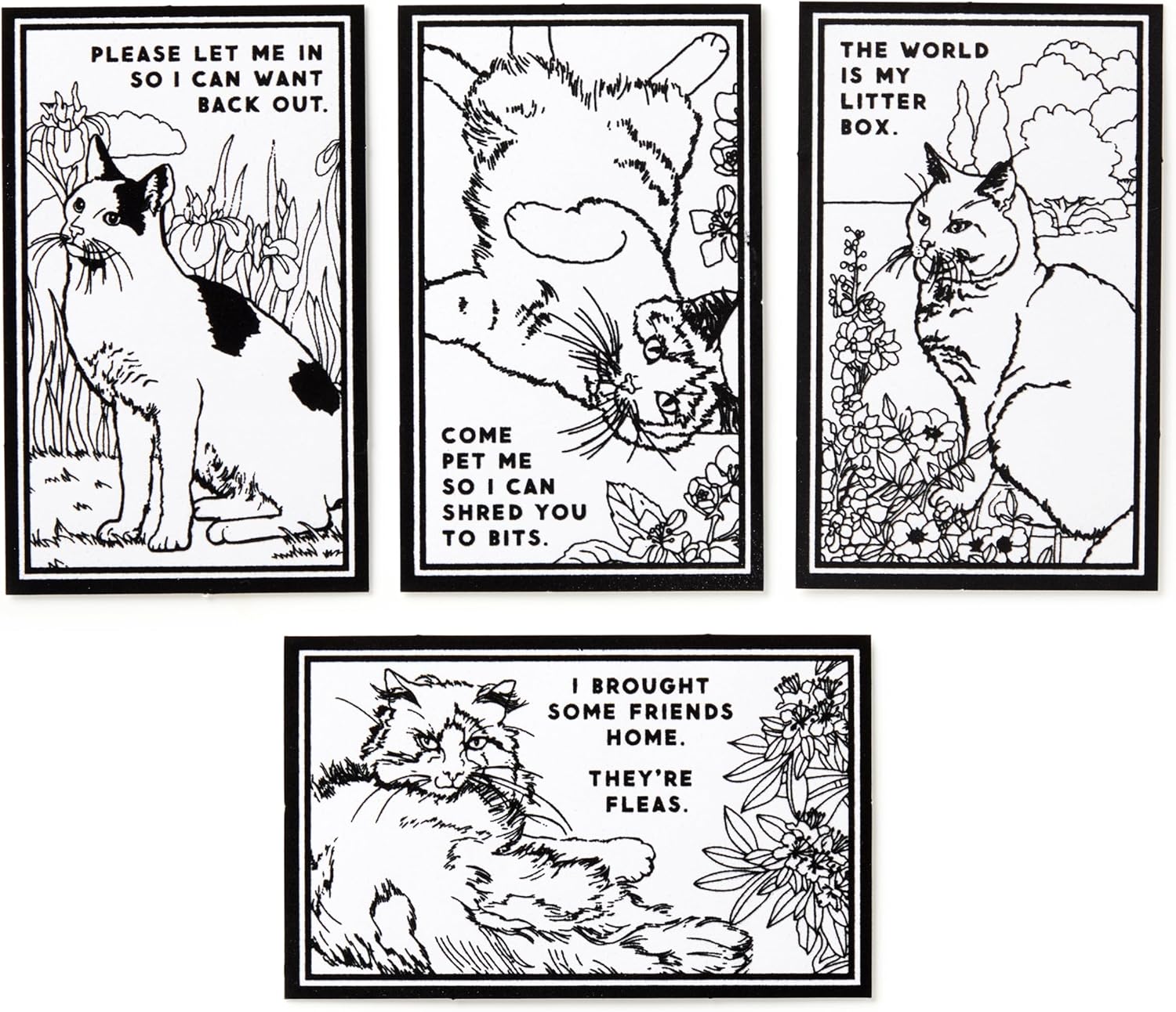 Moody Cats Velvet Coloring Set by Brass Monkey 9780735381223_5
