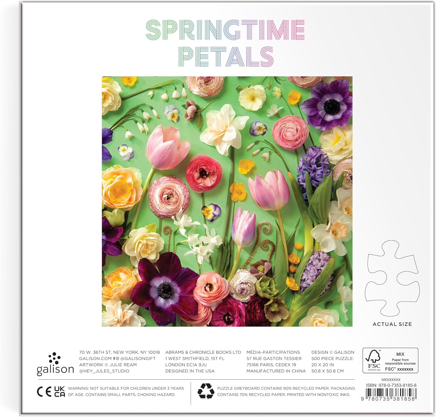 Springtime Petals 500 Piece Jigsaw Puzzle - Ream. Julie Seabrook 9780735381858_2