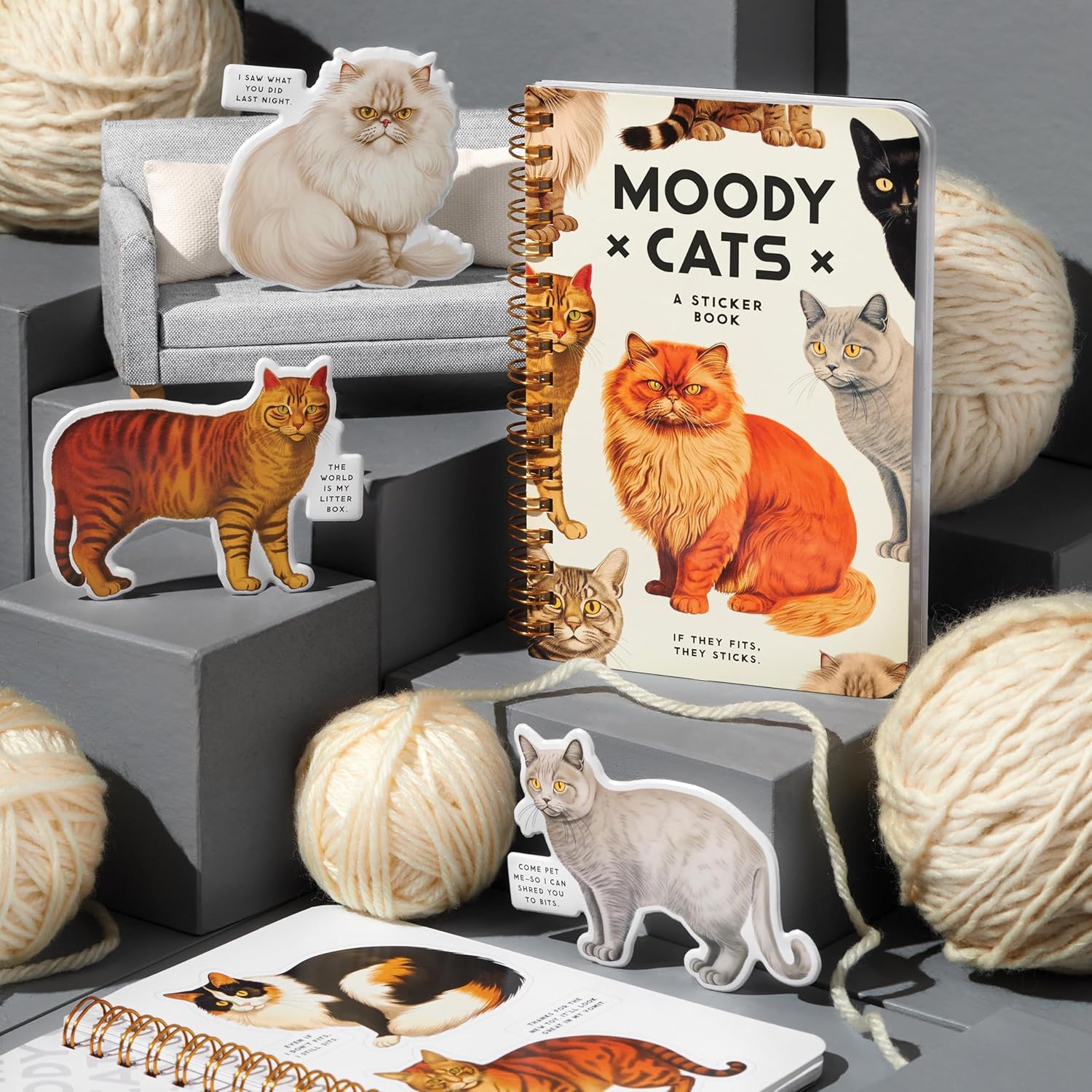 Moody Cats Sticker Book by Brass Monkey 9780735382930_1