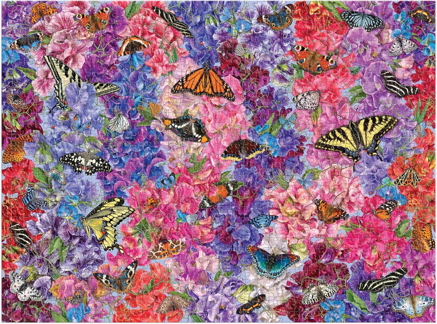 Butterflies In The Sweatpeas 1000 Piece Jigsaw Puzzle - Litten. Troy 9780735383357_1