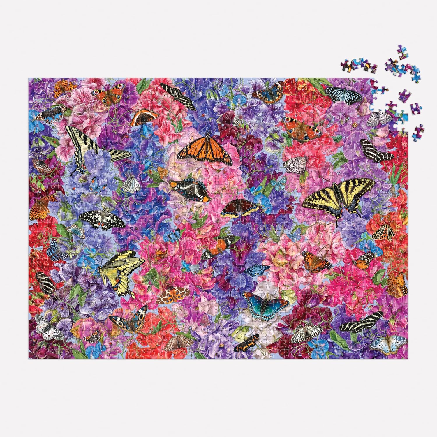 Butterflies In The Sweatpeas 1000 Piece Jigsaw Puzzle - Litten. Troy 9780735383357_3