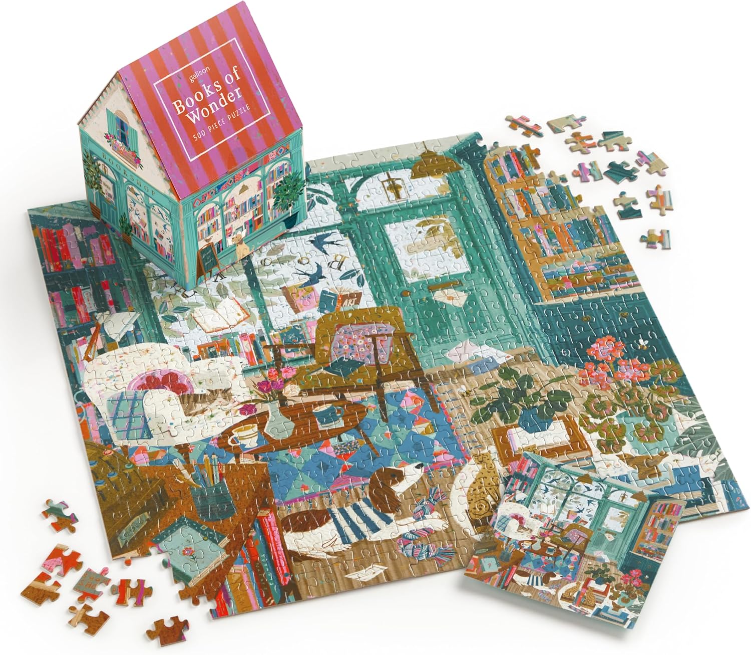 Books Of Wonder 500 Piece House Jigsaw Puzzle - Galison 9780735383548_4