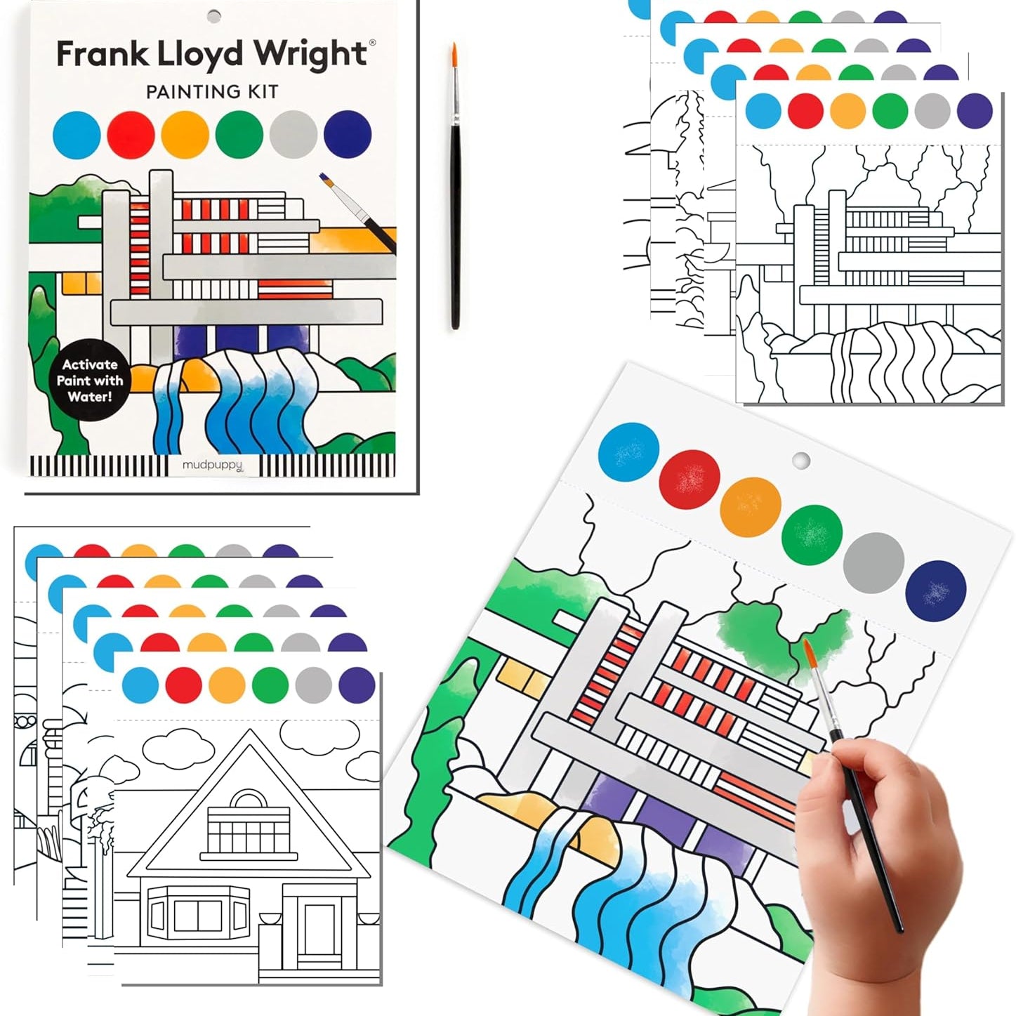Frank Lloyd Wright Painting Kit by Mudpuppy 9780735383586_1