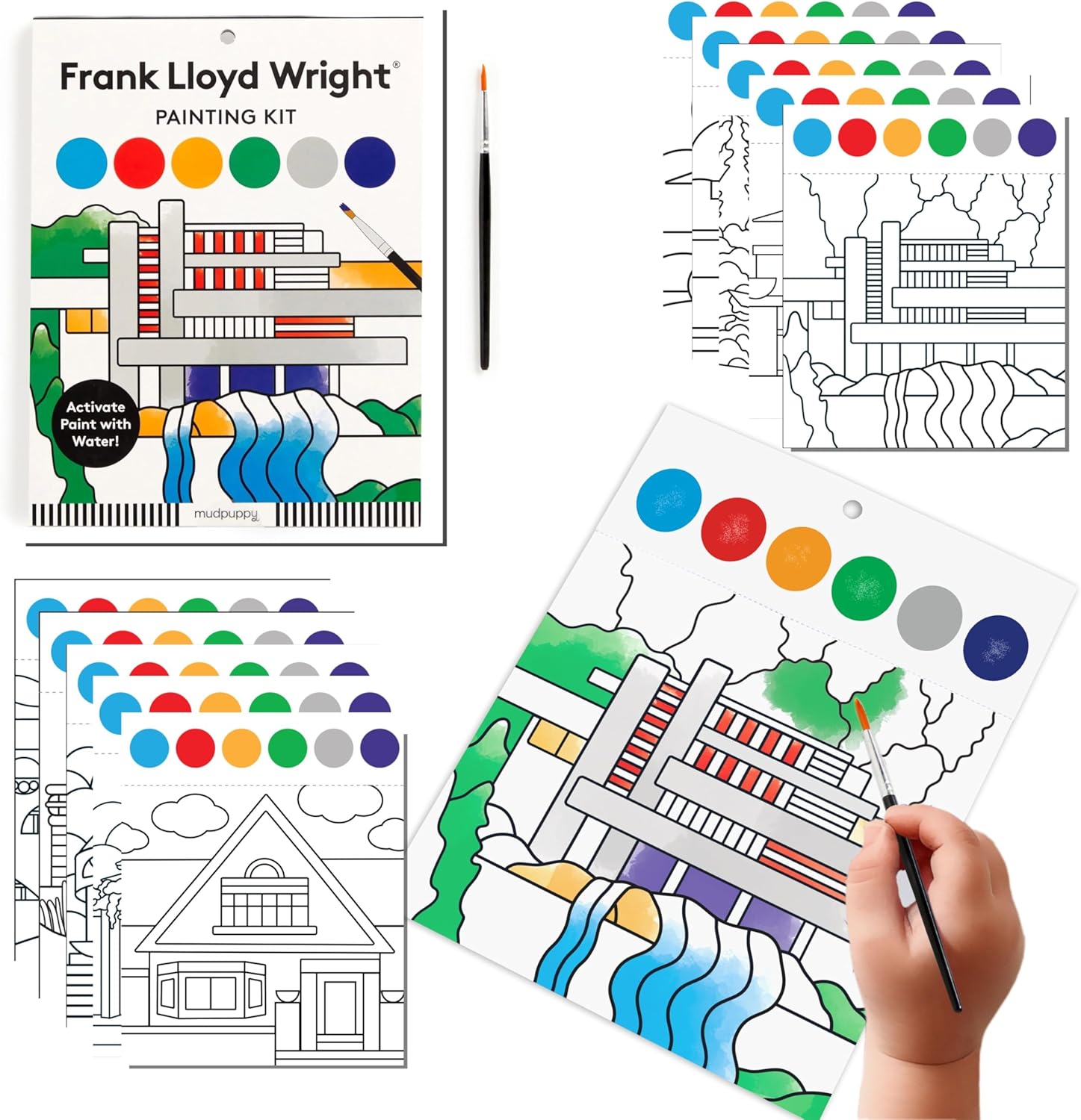 Frank Lloyd Wright Painting Kit by Mudpuppy 9780735383586_1