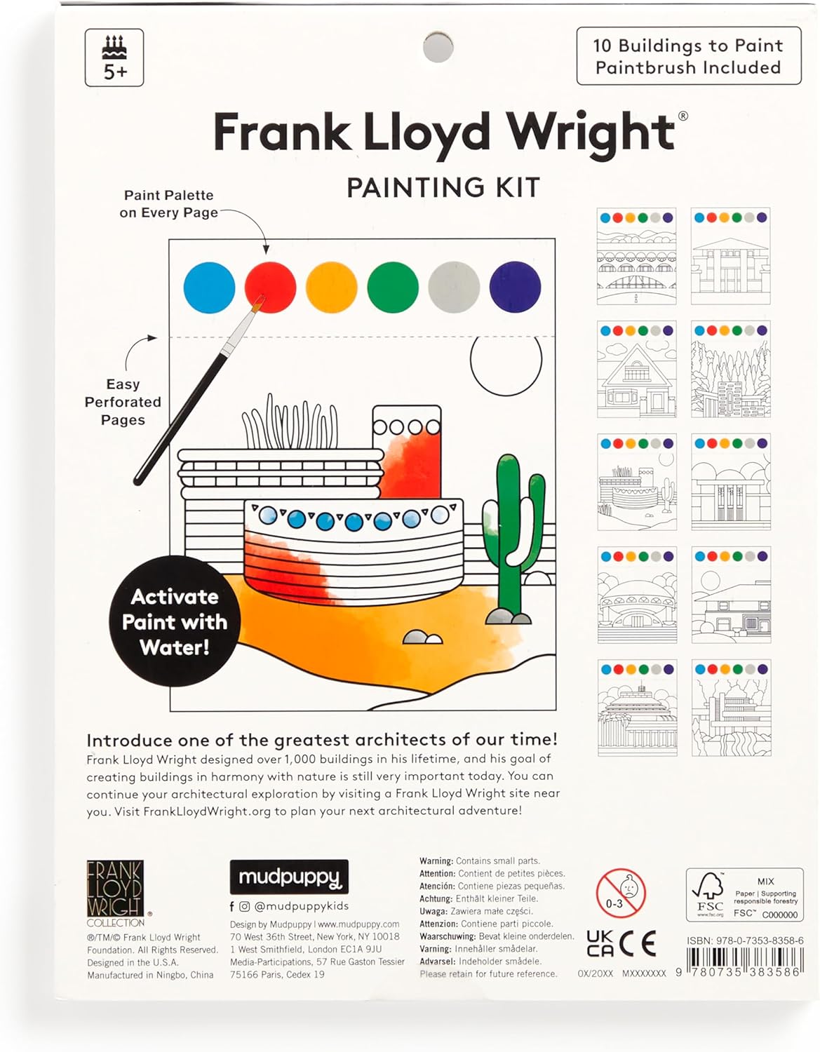 Frank Lloyd Wright Painting Kit by Mudpuppy 9780735383586_2