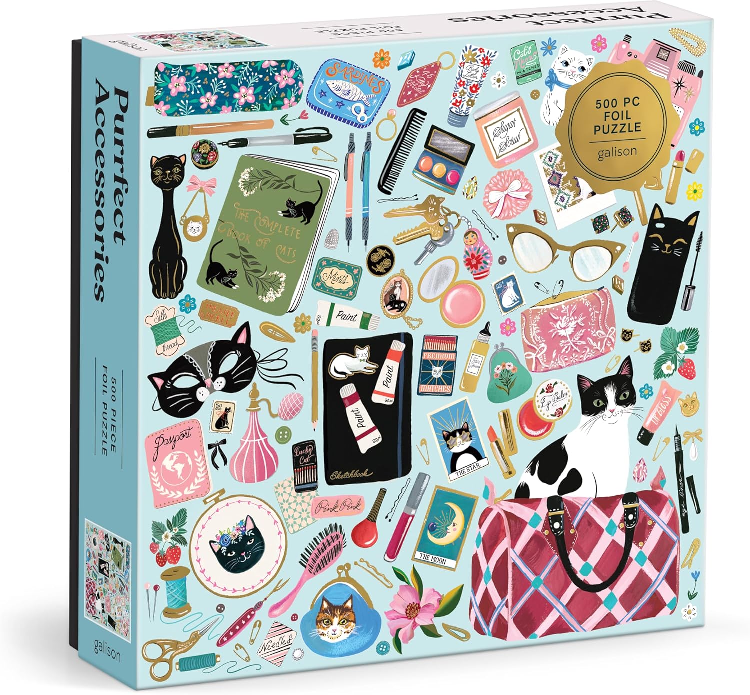 Purrfect Accessories 500 Piece Foil Jigsaw Puzzle - Galison 9780735384293