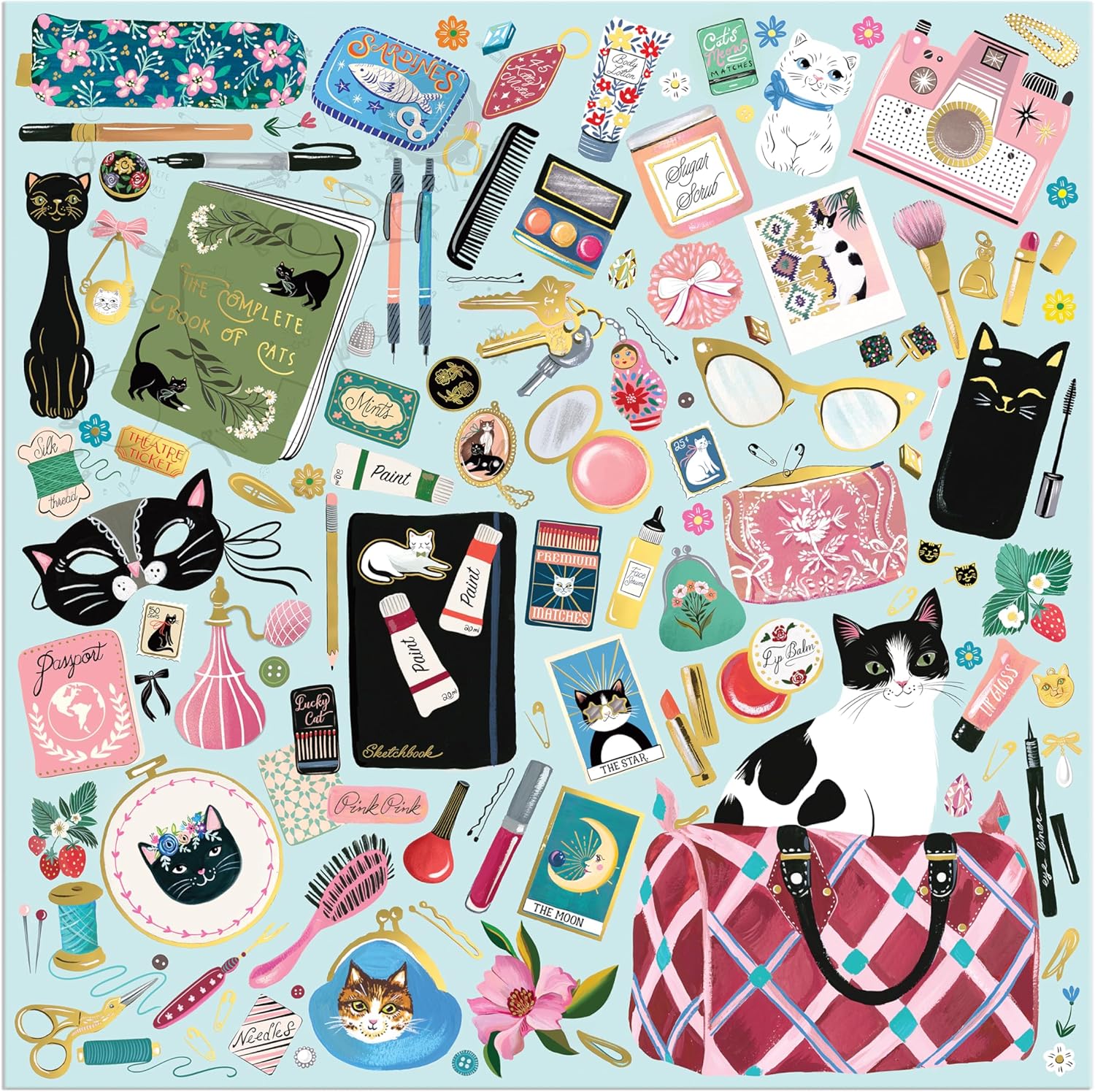 Purrfect Accessories 500 Piece Foil Jigsaw Puzzle - Galison 9780735384293_1