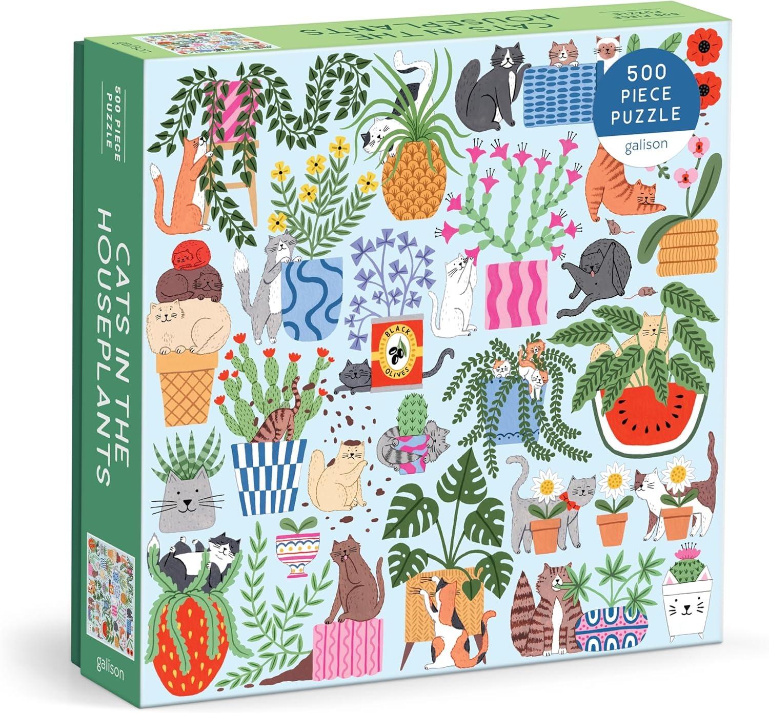Cats In The Houseplants 500 Piece Jigsaw Puzzle - Galison 9780735384538_1