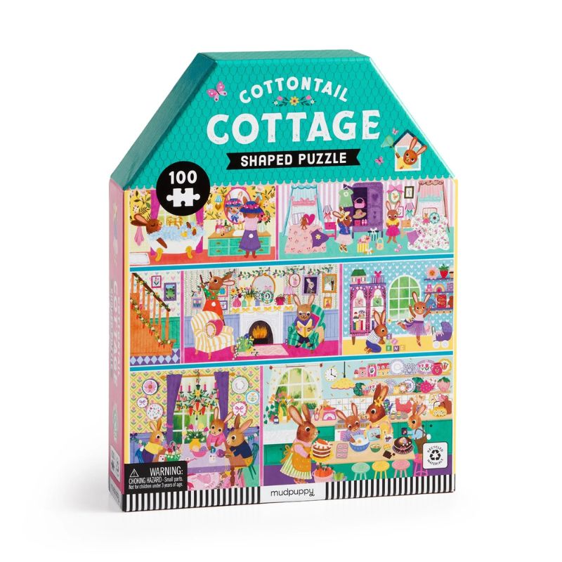 Cottontail Cottage 100 Piece House-Shaped Jigsaw Puzzle - Jones. Rebecca 80 9780735387584