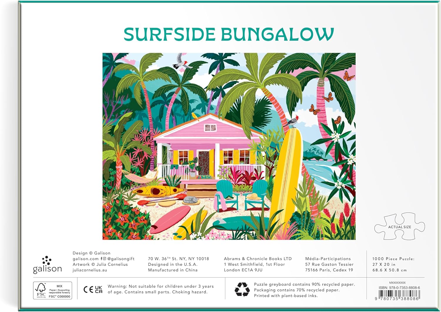 Surfside Bungalow 1000 Piece Jigsaw Puzzle - Cornelius. Julia 20 9780735388086_5