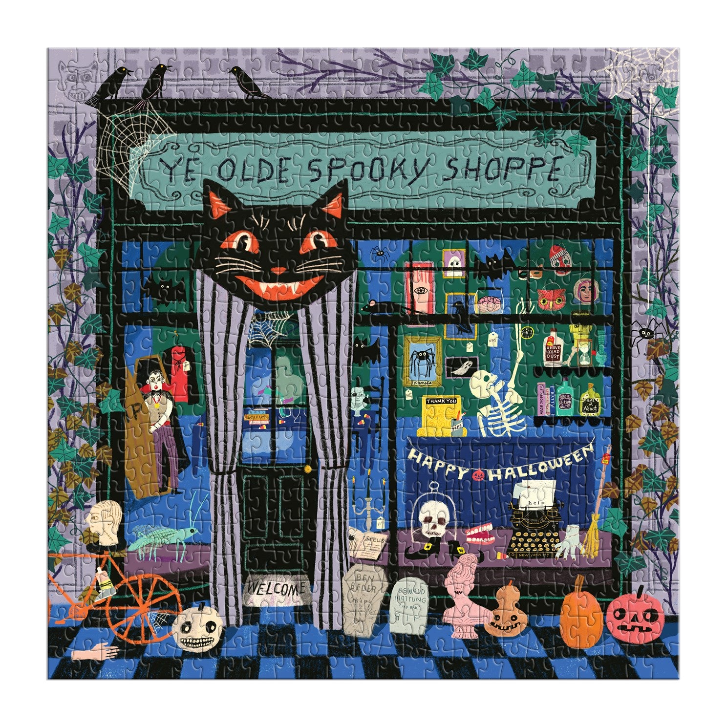 Ye Old Spooky Shoppe 500 Piece Jigsaw Puzzle, Illustrated by Bentley. Anne 20 9780735389120_2