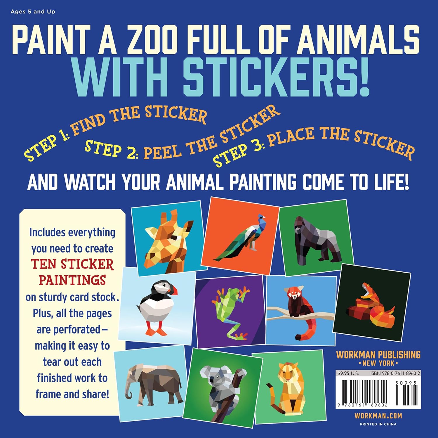 Paint By Sticker Kids: Zoo Animals by Workman 9780761189602_1