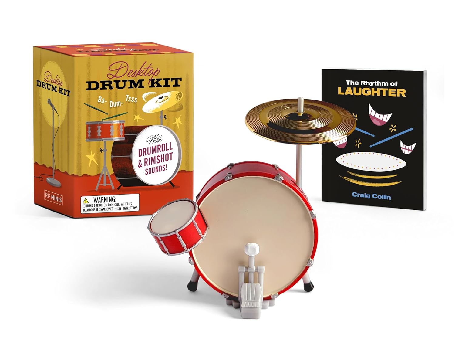 Desktop Drum Kit Wth Drumroll And Rimshot Sounds! by RP Minis 9780762489329