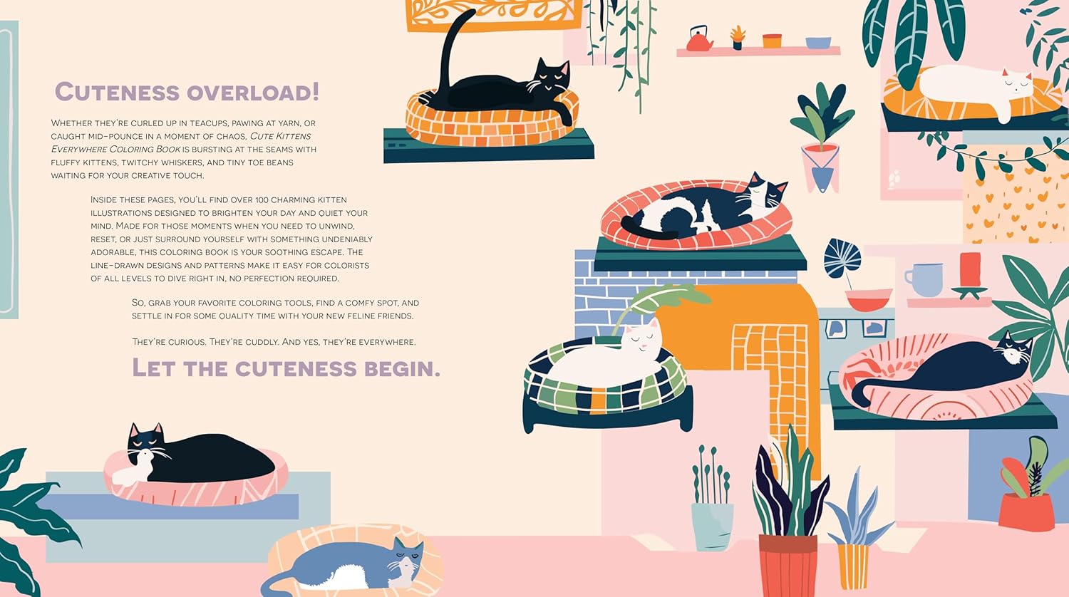 Cute Kittens Everywhere Coloring Book by Chartwell Books 20 9780785848707_1_529fdc4c-45a7-43a6-9c0b-85670c4e4c6e