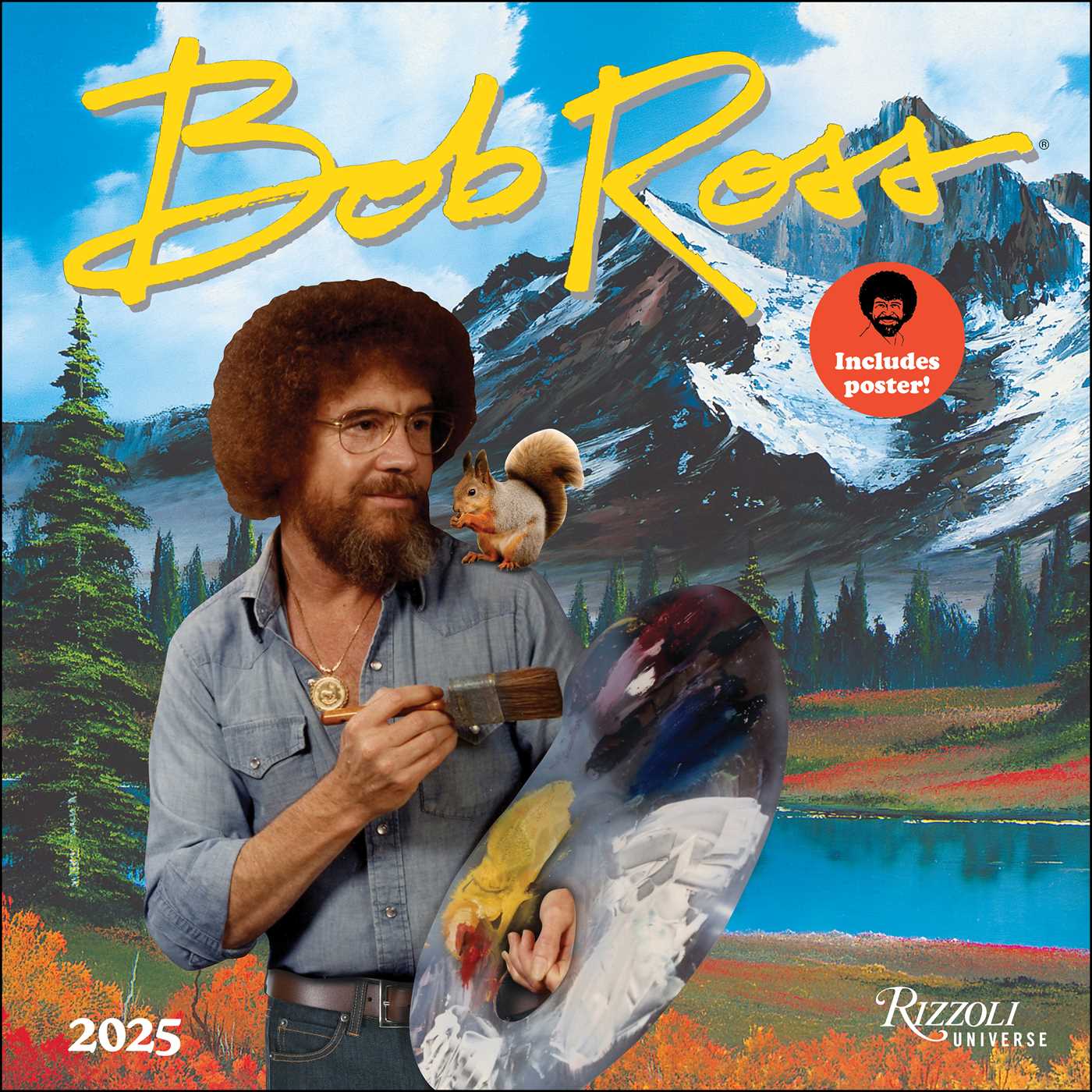 Bob Ross 2025 Wall Calendar 9780789344717