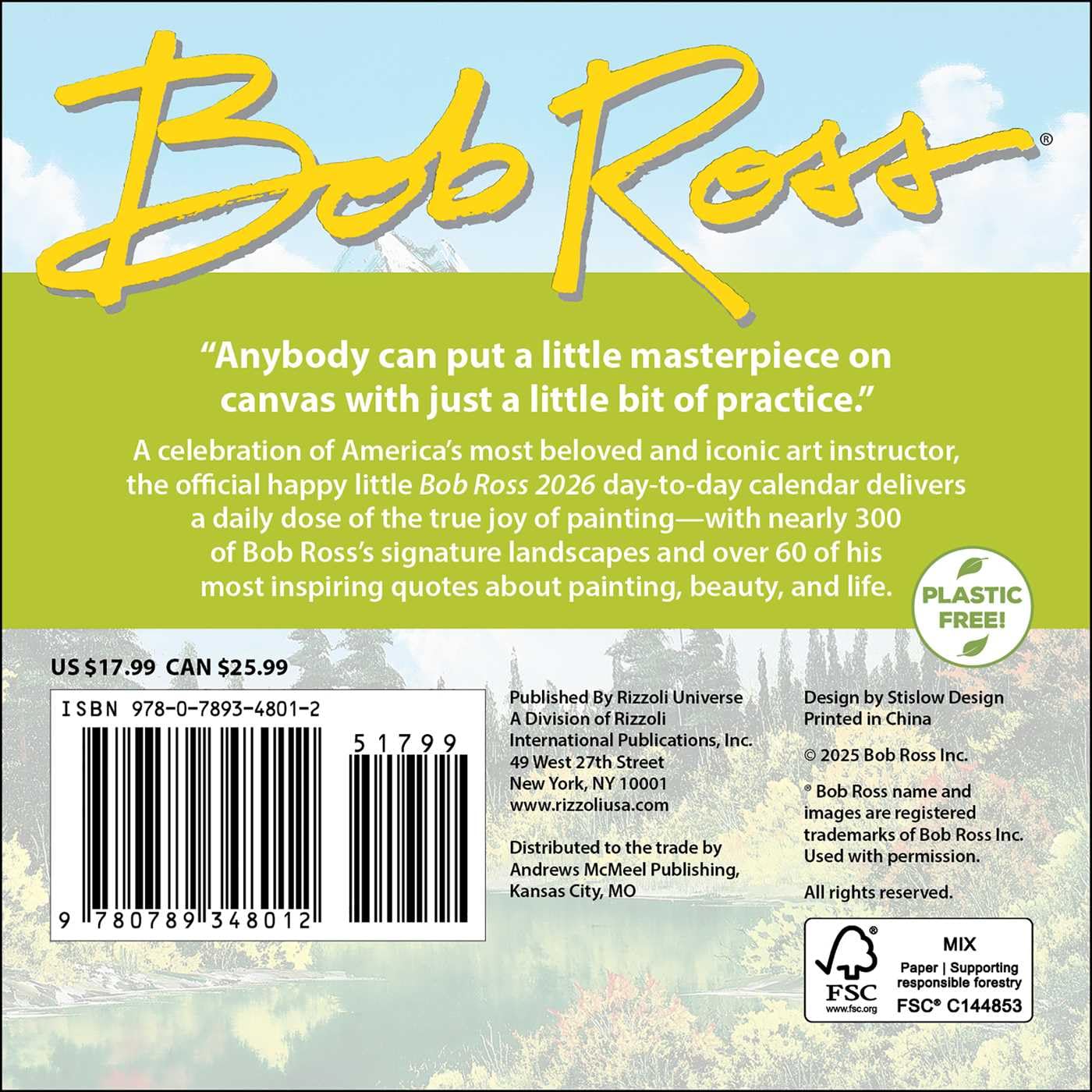 Bob Ross 2026 Day-To-Day Calendar 9780789348012_1