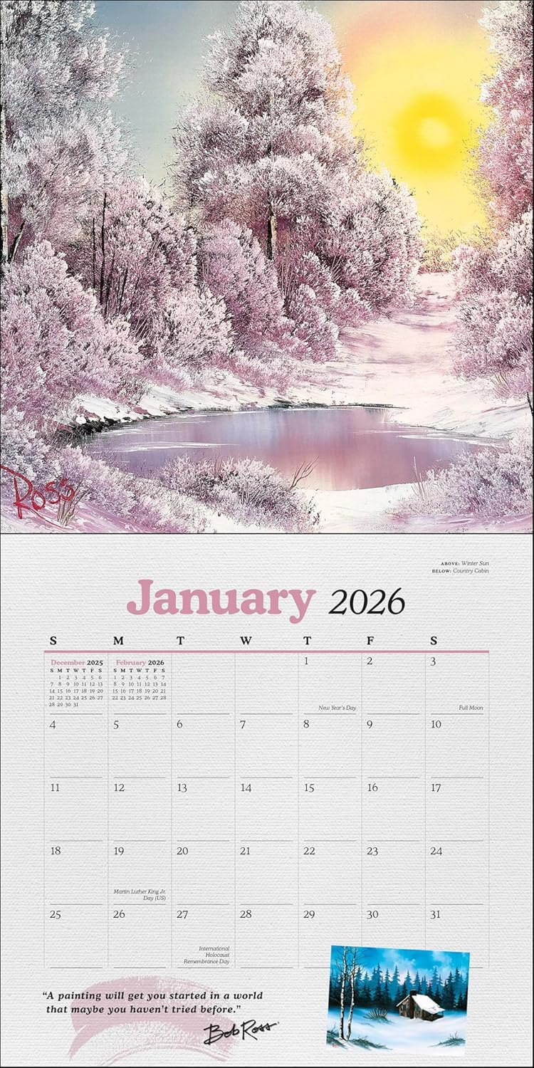 Bob Ross 2026 Wall Calendar 9780789348302_2