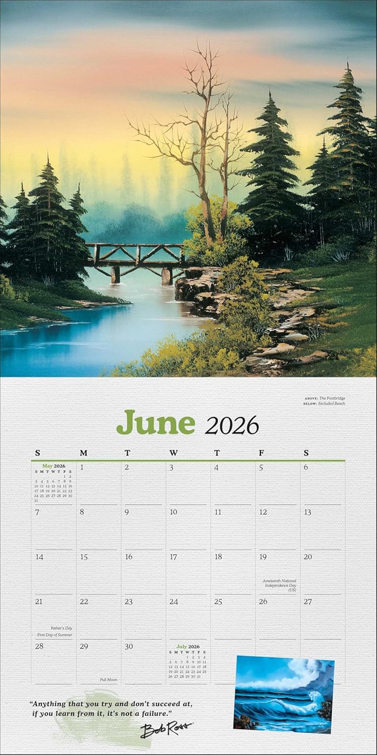 Bob Ross 2026 Wall Calendar 9780789348302_3