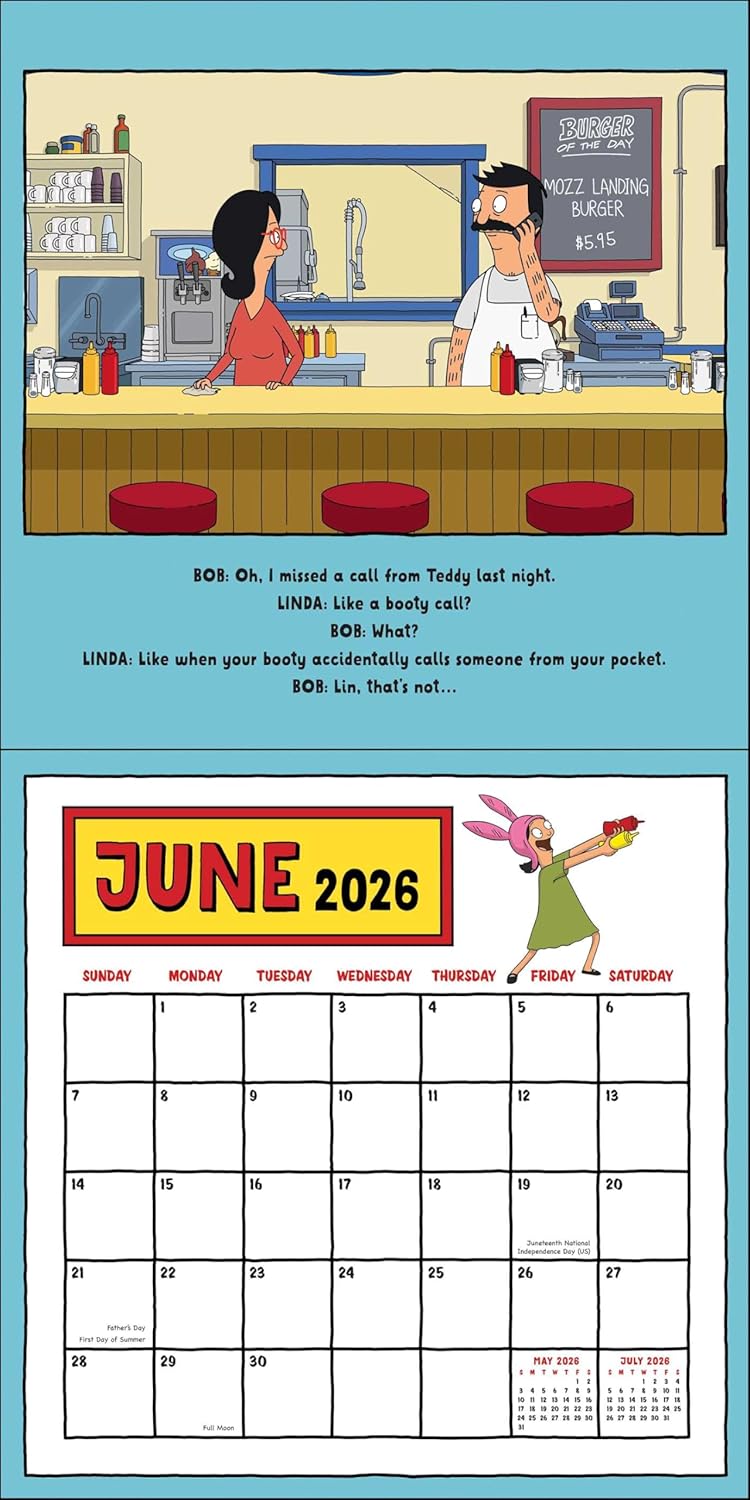Bob's Burgers 2026 Wall Calendar (Includes Stickers) 9780789348319_3