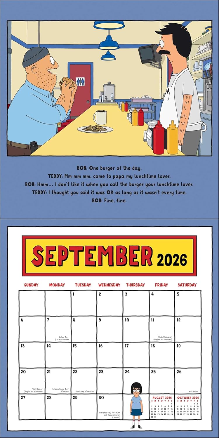 Bob's Burgers 2026 Wall Calendar (Includes Stickers) 9780789348319_4