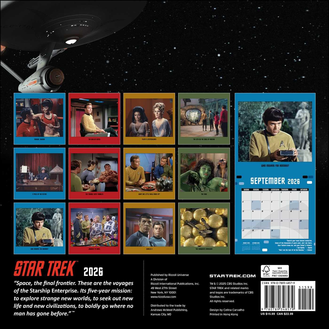 Star Trek 2026 Wall Calendar 9780789348579_1