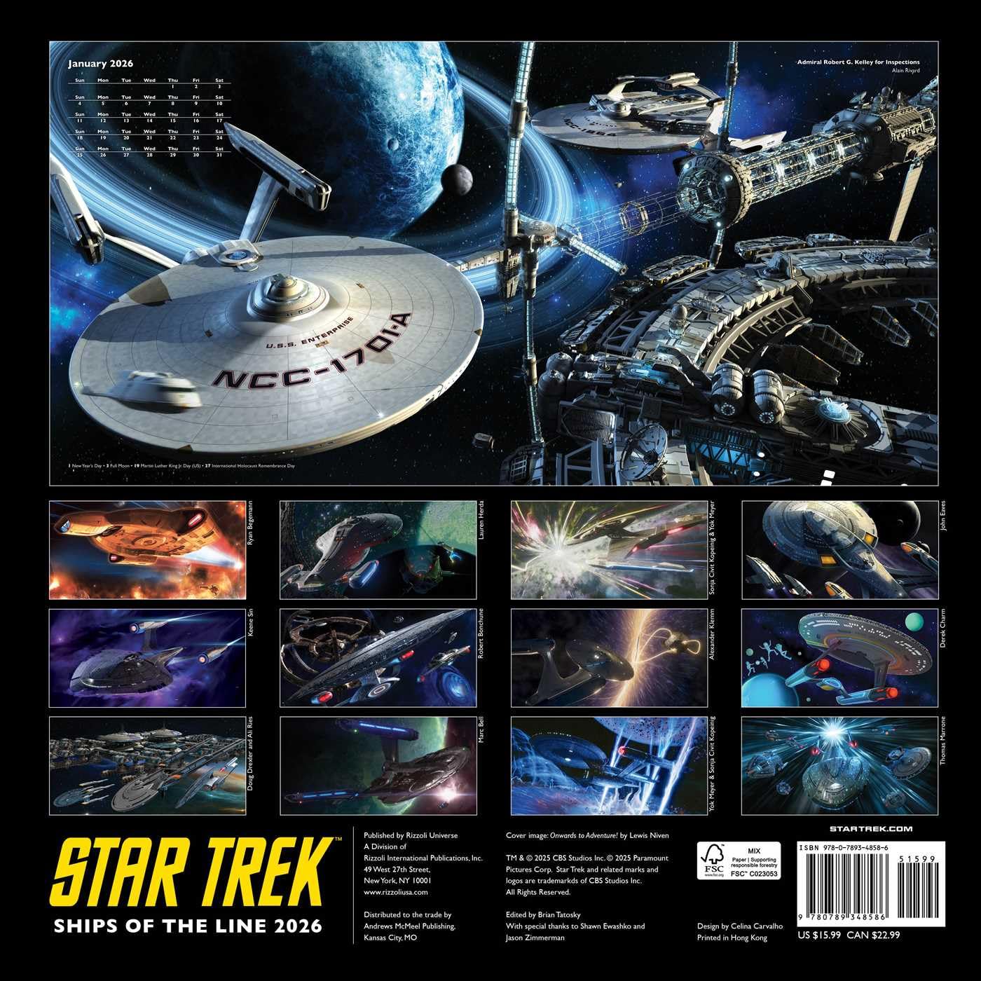 Star Trek Ships Of The Line 2026 Wall Calendar 9780789348586_1