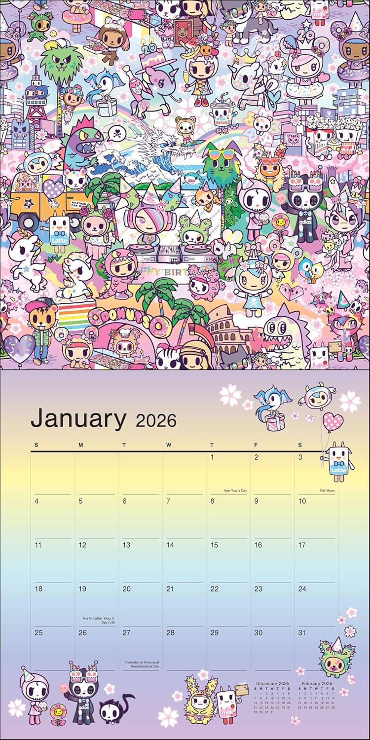 Tokidoki 2026 Wall Calendar (Includes Stickers) 9780789348647_2