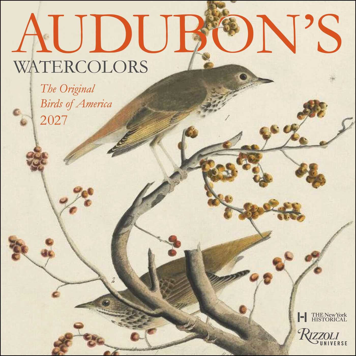 2027 Audubon's Watercolors: the Original Birds of America Wall Calendar 12x12 20 9780789349262