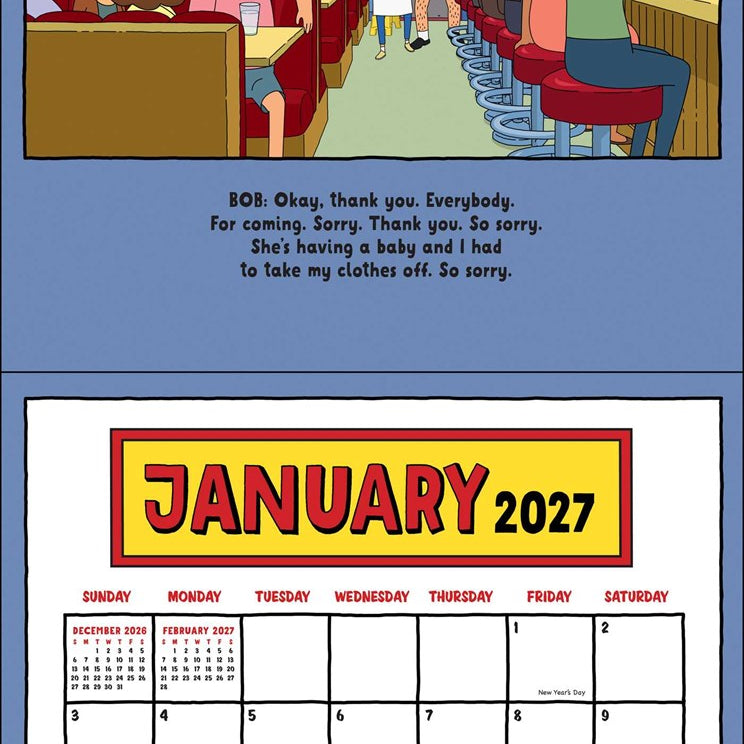 2027 Bob's Burgers Wall Calendar 12x12 20 9780789349330_1