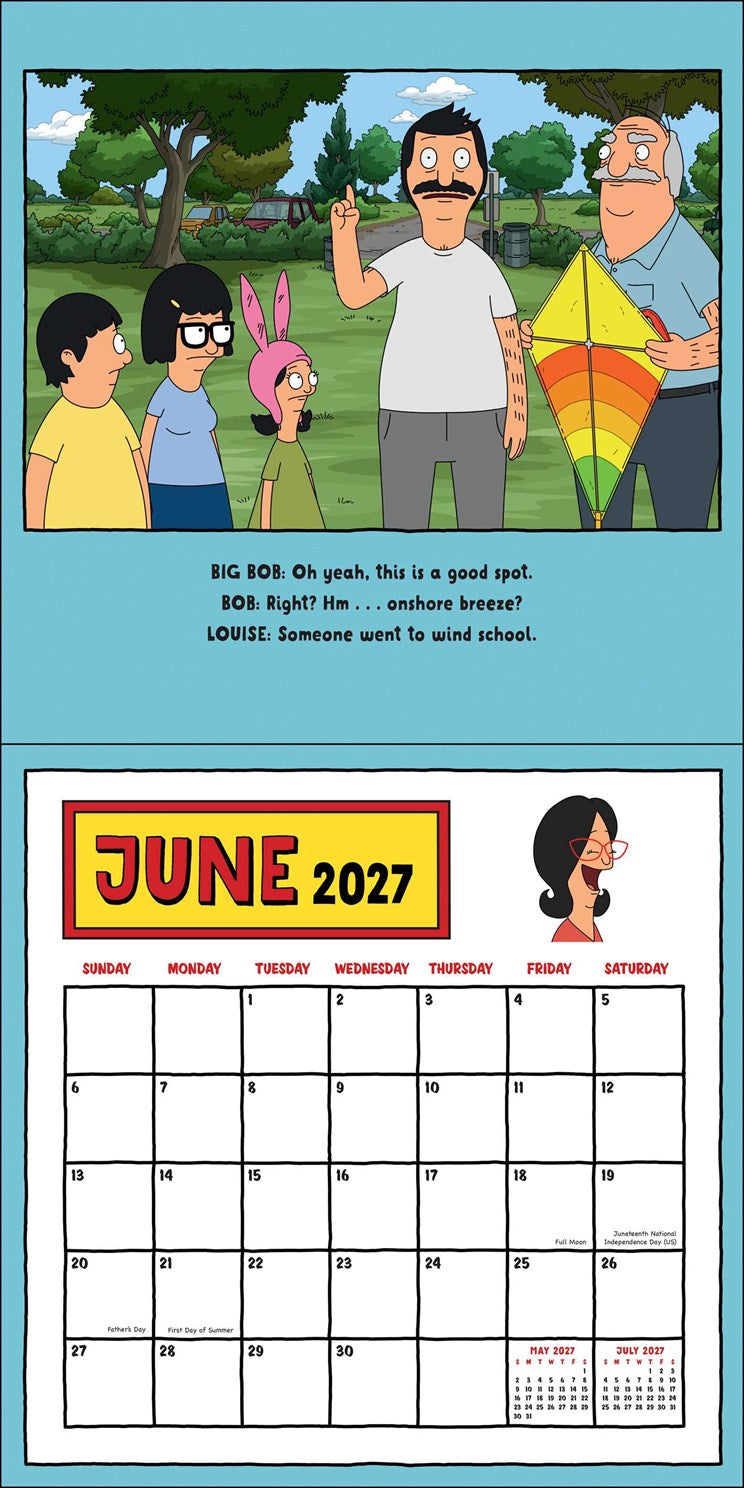 2027 Bob's Burgers Wall Calendar 12x12 20 9780789349330_2