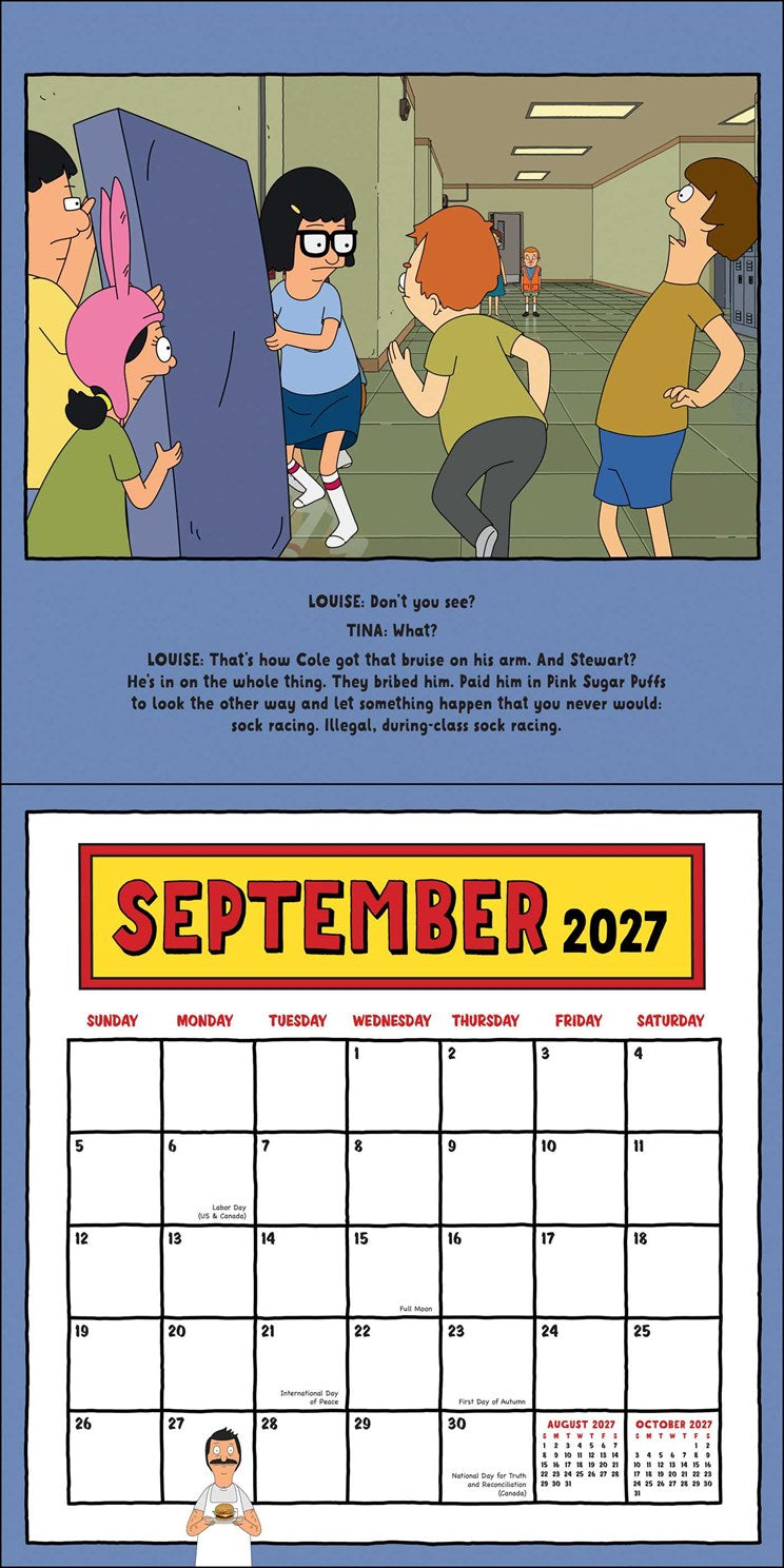 2027 Bob's Burgers Wall Calendar 12x12 20 9780789349330_3