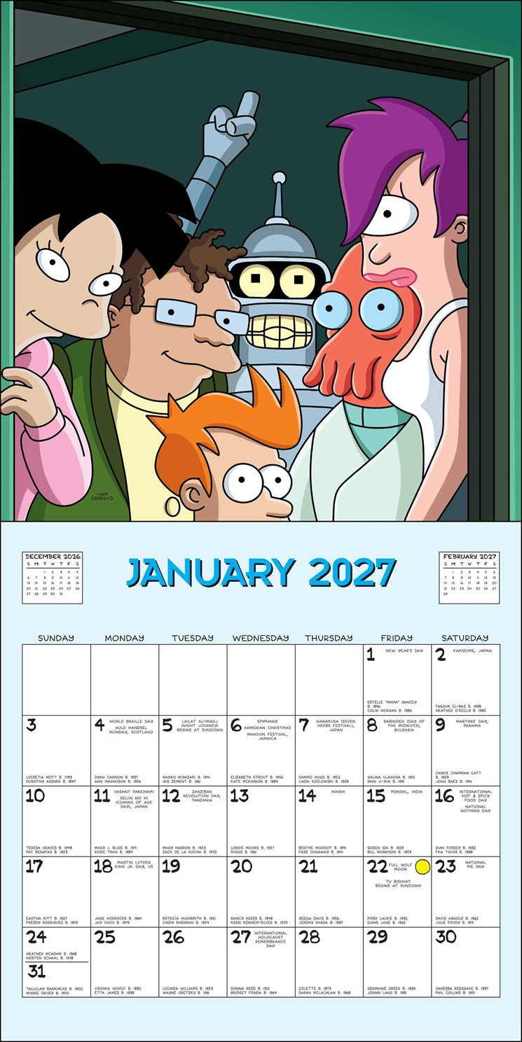 2027 Futurama Wall Calendar 12x12 20 9780789349415_1