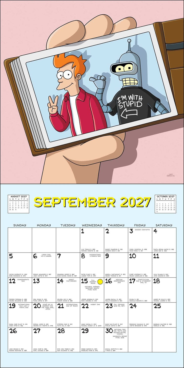2027 Futurama Wall Calendar 12x12 20 9780789349415_3