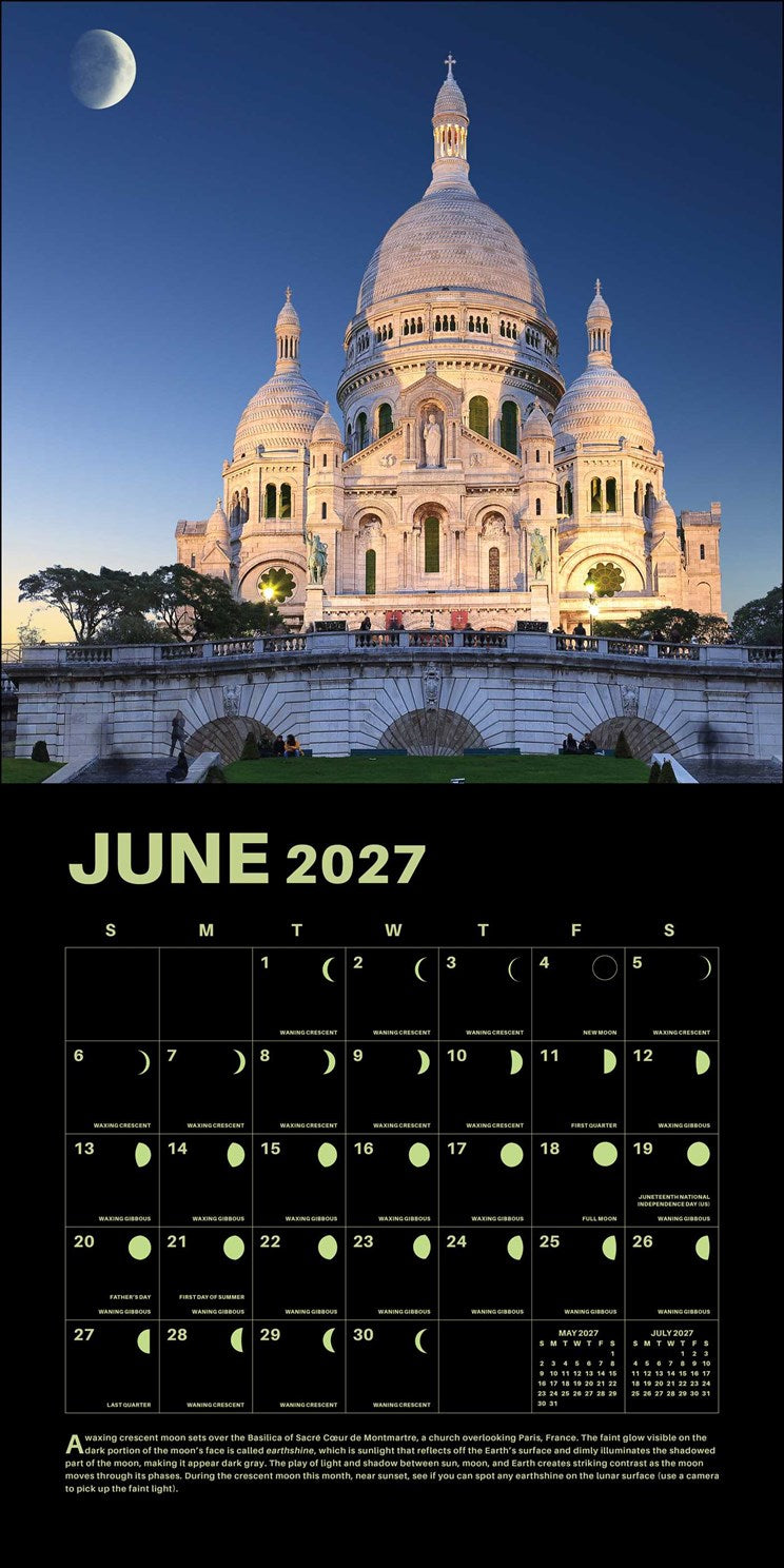 2027 Lunar Wall Calendar 12x12 with 365 Glow-in-the-Dark Moons 20 9780789349460_2