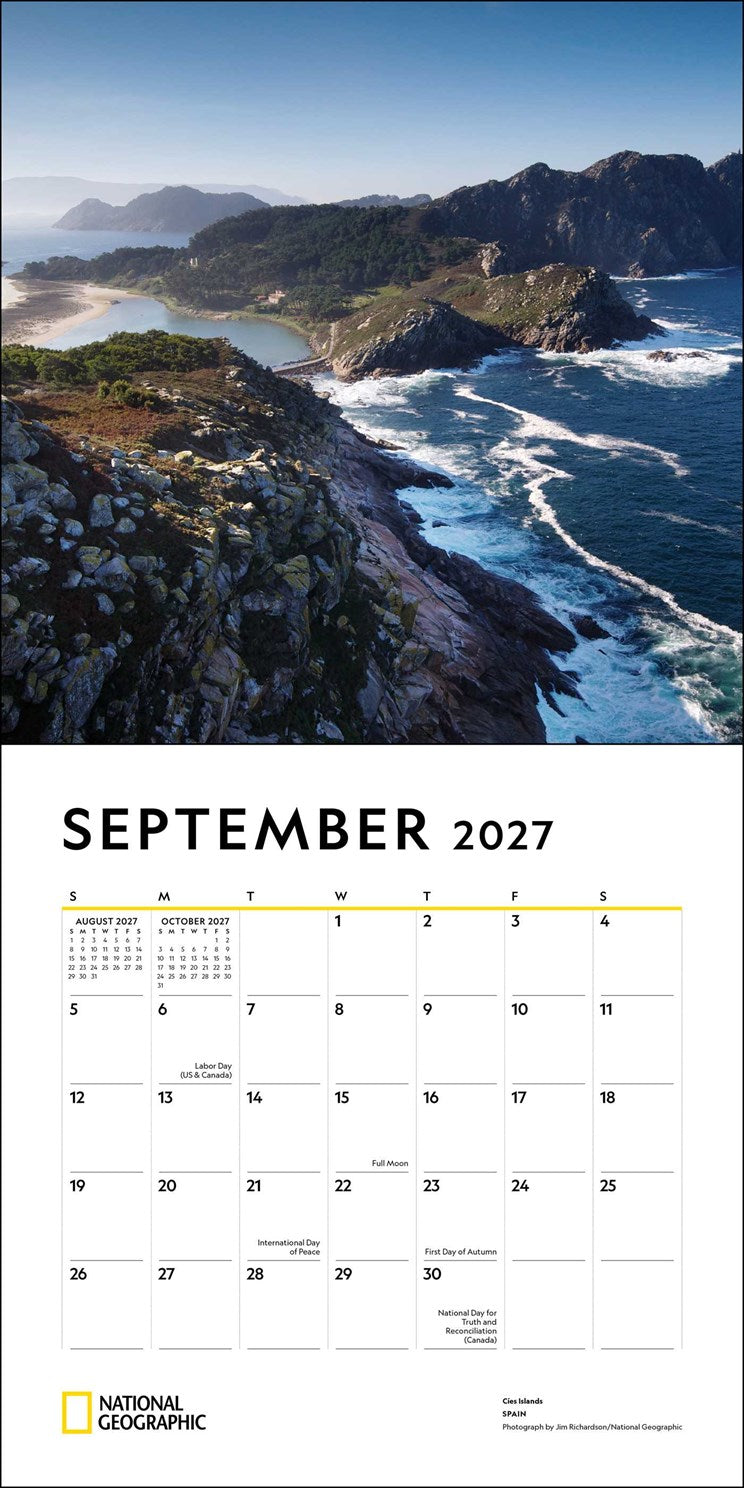 2027 National Geographic Most Beautiful Places Wall Calendar 12x12 20 9780789349514_3