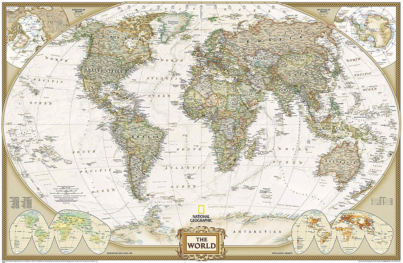 National Geographic: World Executive Wall Map - Laminated (46 X 30.5 Inches) - N 9780792283256_c146e7ee-dc59-4beb-affe-1d0fba1b64b0