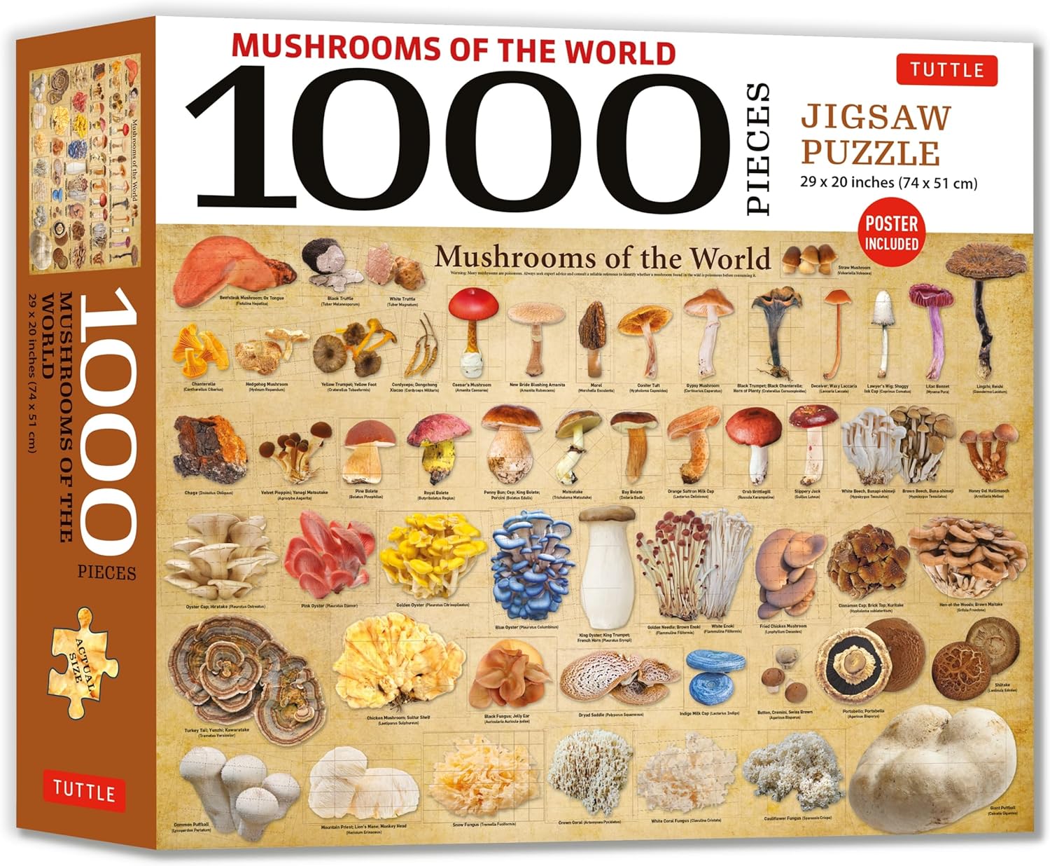 Mushrooms Of The World 1000 Piece Jigsaw Puzzle - Tuttle 9780804856768