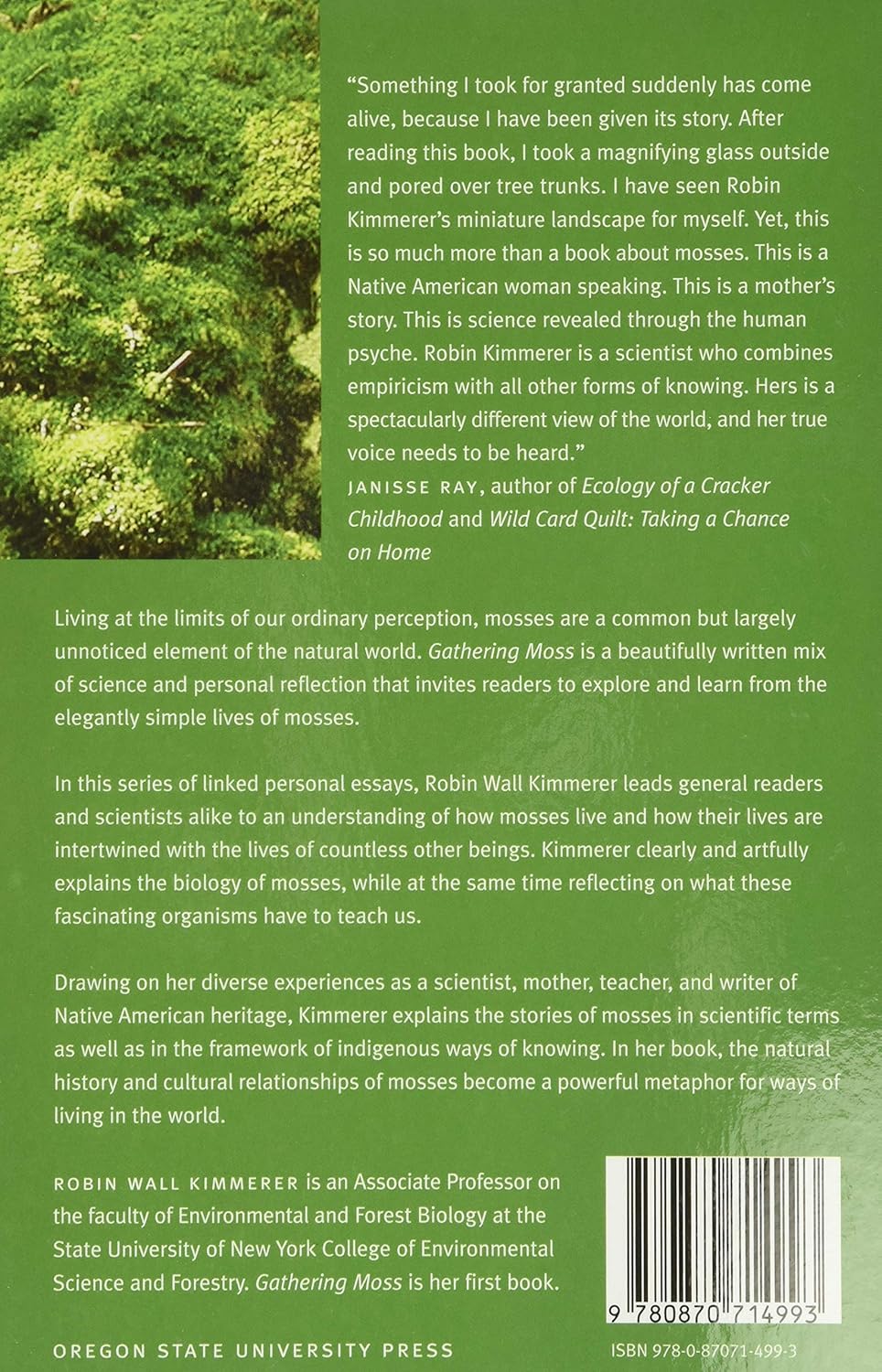 Gathering Moss: A Natural And Cultural History Of Mosses by Kimmerer. Robin Wall 9780870714993_1