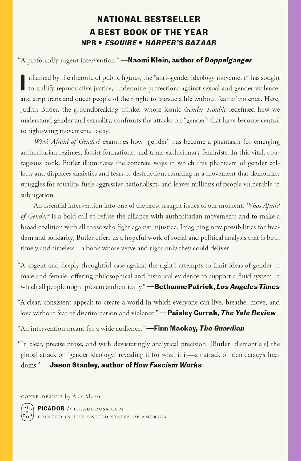 Who's Afraid Of Gender? by Butler. Judith 9781250371911_1