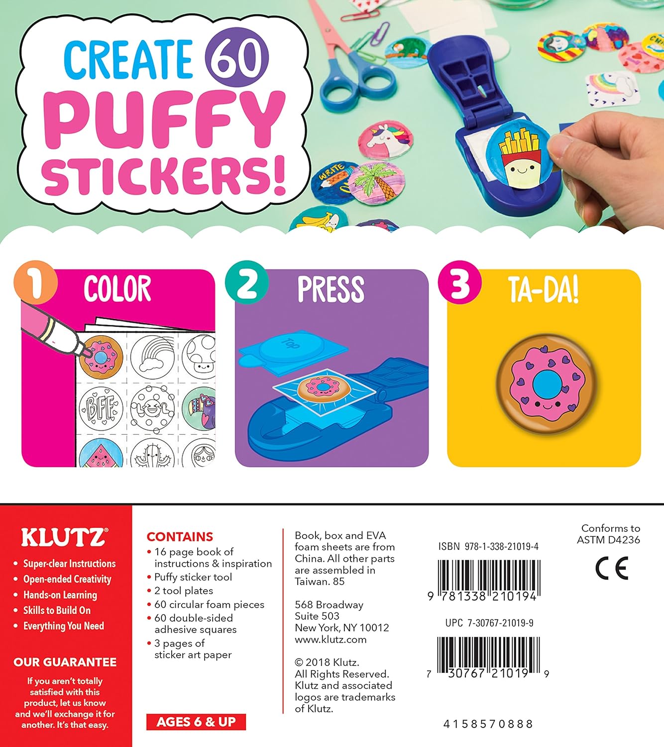 Make Your Own Puffy Stickers by Klutz 9781338210194_1