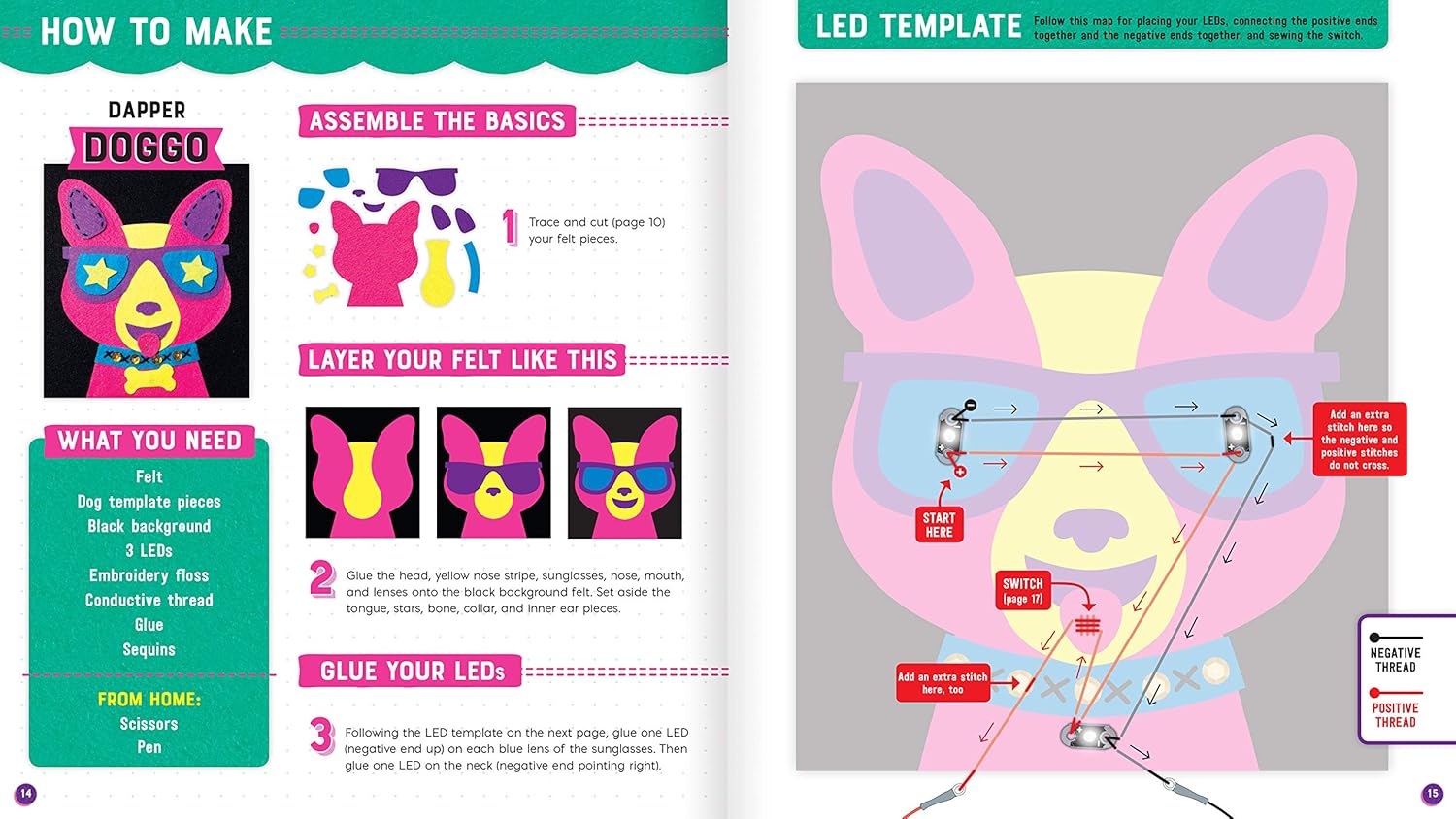 Klutz Sew Your Own Light-Up Circuit Art by Klutz 9781338355192_3