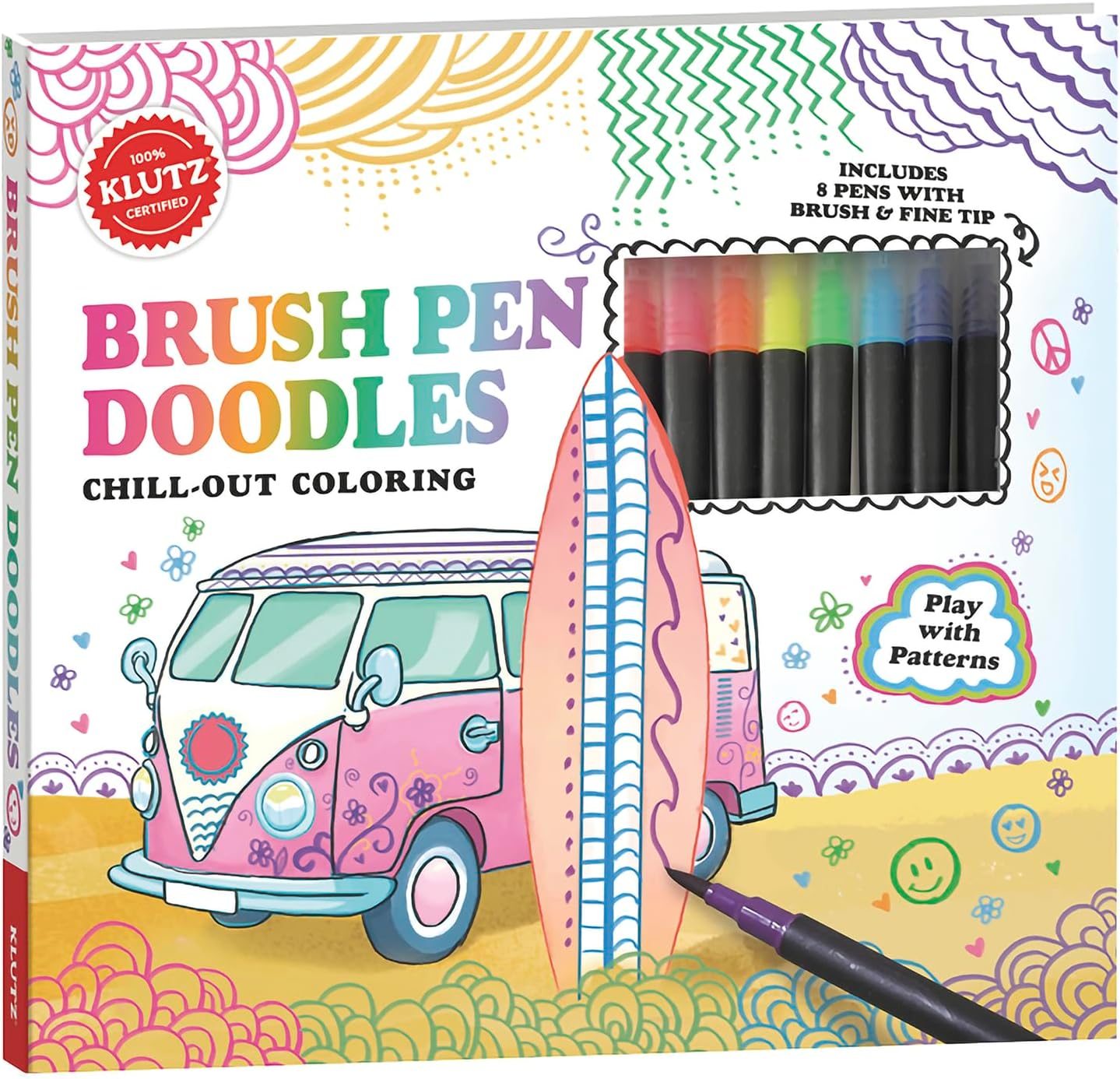 Brush Pen Doodles: Chill-Out Coloring by Klutz 9781338896046